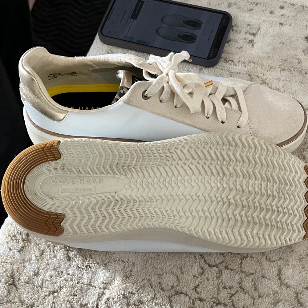 Cole Haan Women's Beige and White Sneakers - Picture 4 of 5